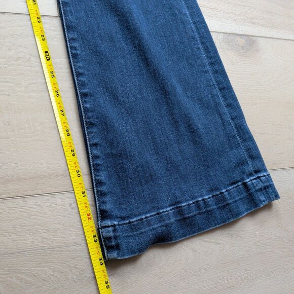 7 For All Mankind Dojo Jeans Womens 28 Blue Flare Stretch Denim 34" Inseam Boho - Picture 11 of 14